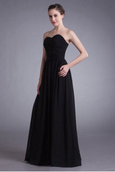 Chiffon Sweetheart A Line Dress with Hand-made Flower