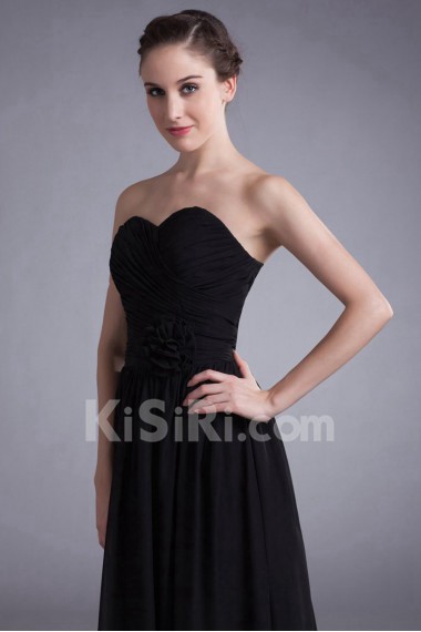 Chiffon Sweetheart A Line Dress with Hand-made Flower