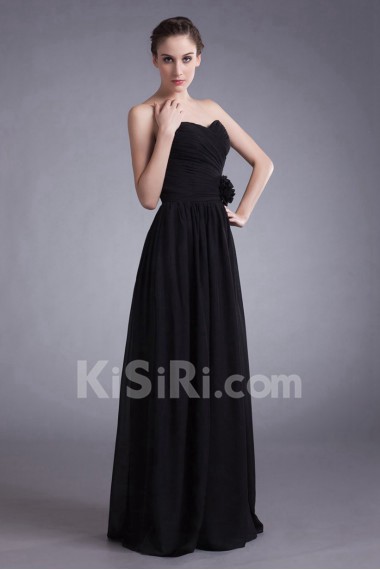Chiffon Sweetheart A Line Dress with Hand-made Flower