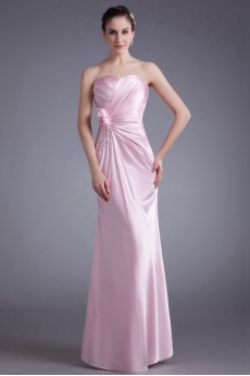 Silk Sweetheart Sheath Dress with Hand-made Flower