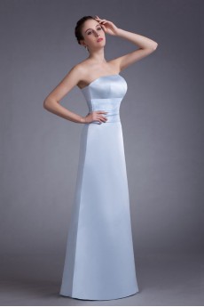 Satin Strapless A Line Dress