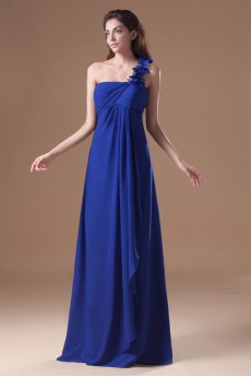 Chiffon One Shoulder Column Dress