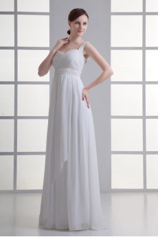 Chiffon Straps Empire Gown with Sash