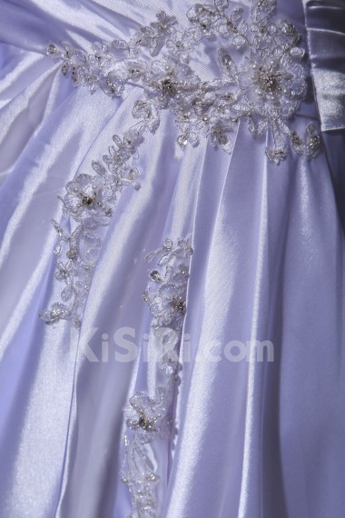 Satin Sweetheart A-Line Dress with Beaded