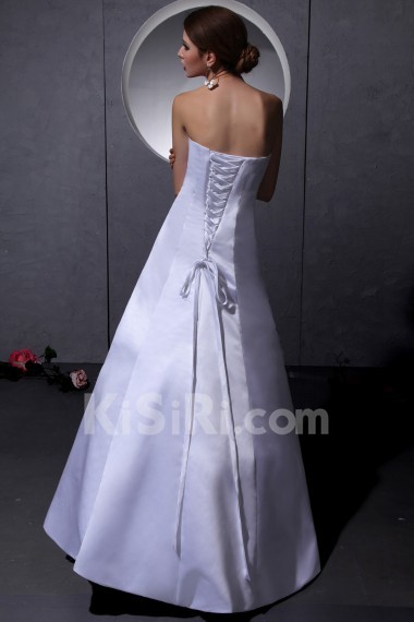 Taffeta Strapless Floor Length A-Line Dress with Ruffle