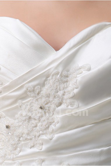 Satin Sweetheart Ball Gown with Embroidery