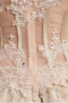 Organza and Satin Sweetheart Ball Gown with Beaded and Ruffle