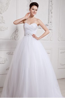 Organza Sweetheart Ball Gown with Embroidery and Ruffle