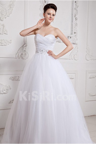 Organza Sweetheart Ball Gown with Embroidery and Ruffle