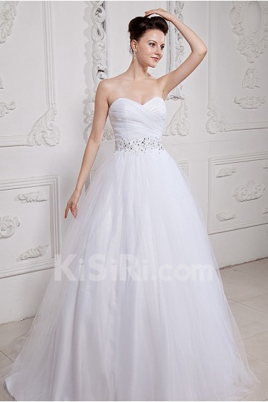 Organza Sweetheart Ball Gown with Embroidery and Ruffle