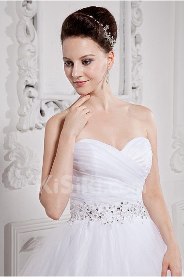 Organza Sweetheart Ball Gown with Embroidery and Ruffle