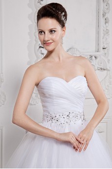 Organza Sweetheart Ball Gown with Embroidery and Ruffle