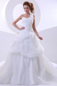 Organza One-Shoulder Ball Gown