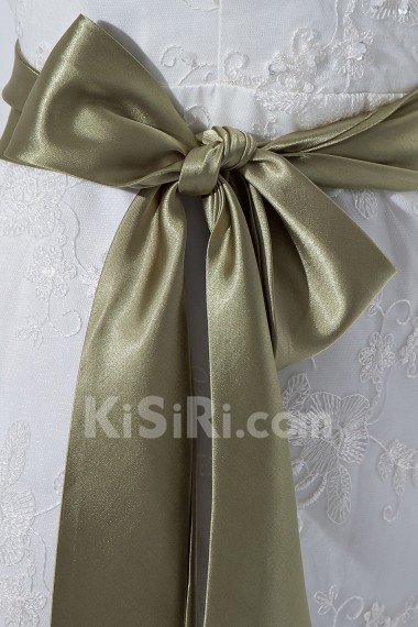 Satin and Tulle V-Neckline Mermaid Dress