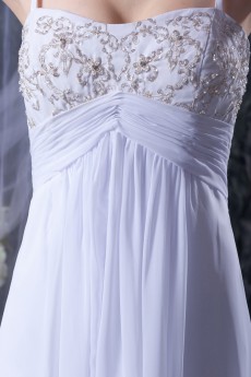 Chiffon and Satin Spaghetti Straps A-Line Dress