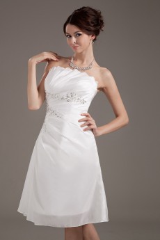 Chiffon Strapless Short A-Line Dress