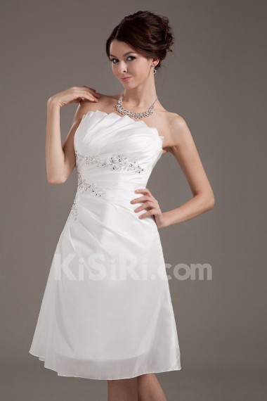 Chiffon Strapless Short A-Line Dress
