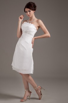 Chiffon Strapless Short A-Line Dress