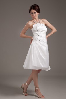 Chiffon Strapless Short A-Line Dress
