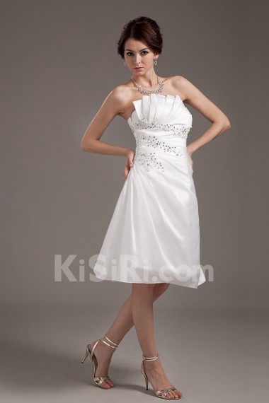 Chiffon Strapless Short A-Line Dress