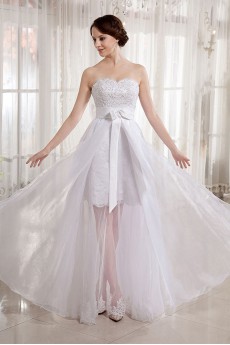 Tulle and Satin Sweetheart Floor Length A-line Dress