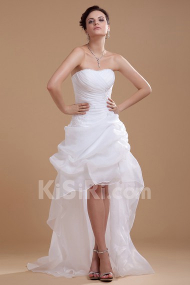 Organza and Satin Scoop Neckline A-line Dress