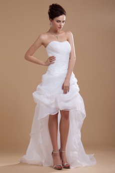 Organza and Satin Scoop Neckline A-line Dress