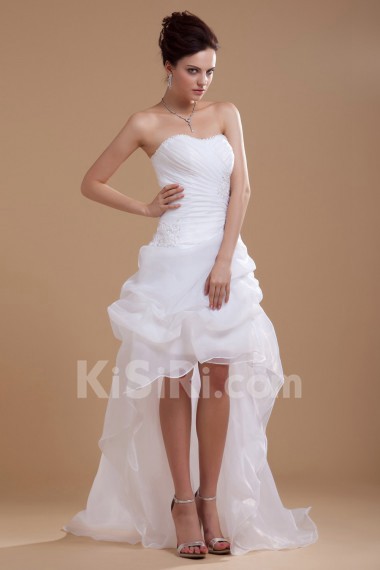 Organza and Satin Scoop Neckline A-line Dress