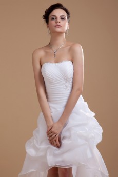 Organza and Satin Scoop Neckline A-line Dress