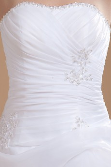 Organza and Satin Scoop Neckline A-line Dress