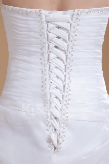 Organza and Satin Scoop Neckline A-line Dress