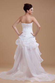 Organza and Satin Scoop Neckline A-line Dress