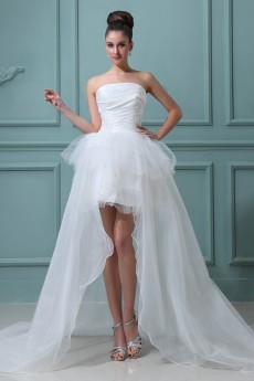 Taffeta Strapless Ball Gown with Embroidery