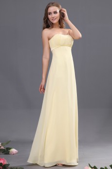 Chiffon Scoop Neckline Floor Length Empire Dress with 