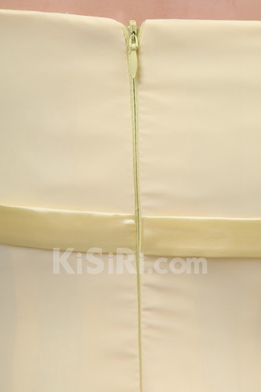 Chiffon Scoop Neckline Floor Length Empire Dress with 