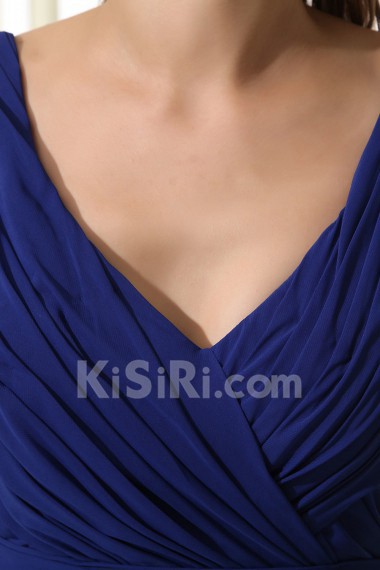 Chiffon V-Neckline Short Dress with Ruffle