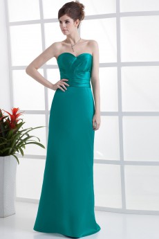 Charmeuse Sweetheart Floor Length A-line Dress with Ruffle