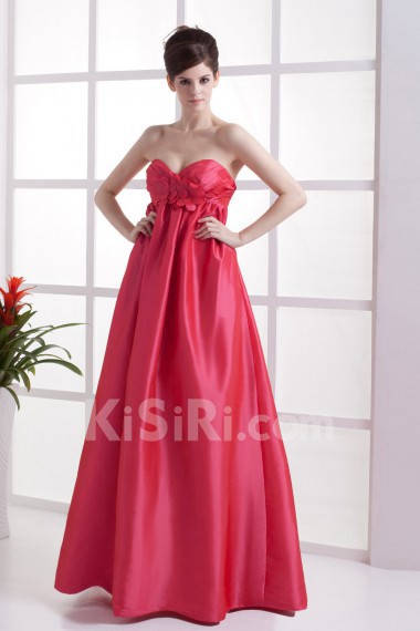 Taffeta Sweetheart Floor Length A-line Dress with Embroidery 