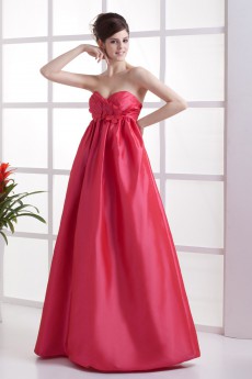 Taffeta Sweetheart Floor Length A-line Dress with Embroidery 