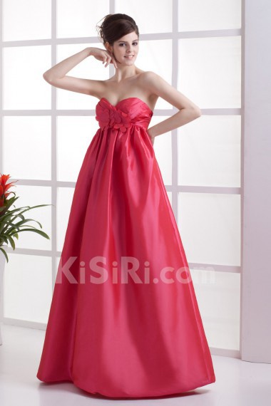 Taffeta Sweetheart Floor Length A-line Dress with Embroidery 
