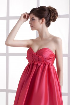 Taffeta Sweetheart Floor Length A-line Dress with Embroidery 