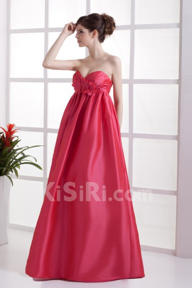 Taffeta Sweetheart Floor Length A-line Dress with Embroidery 