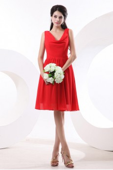 Chiffon V-Neckline Short A-line Dress