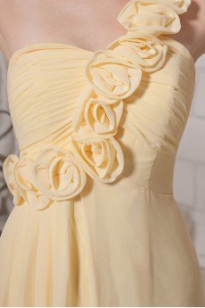 Chiffon One-Shoulder Floor Length A-line Dresss