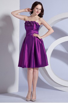 Taffeta Strapless Short Dress