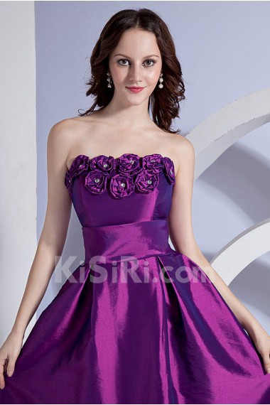 Taffeta Strapless Short Dress