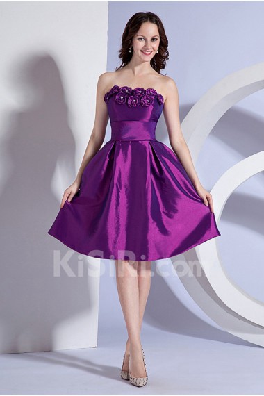 Taffeta Strapless Short Dress