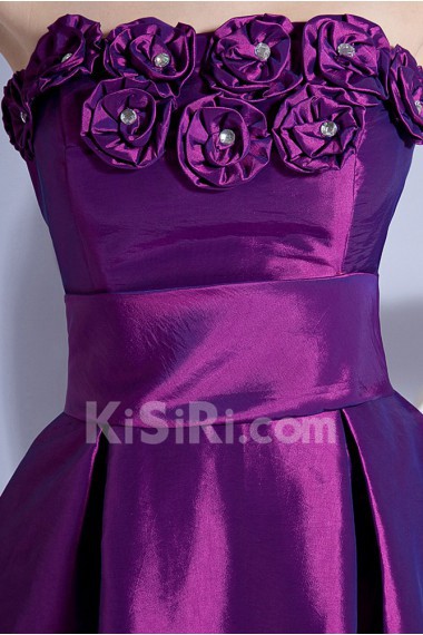 Taffeta Strapless Short Dress