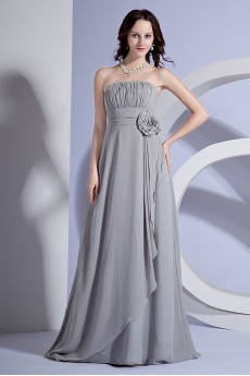 Chiffon Strapless A-line Dresss