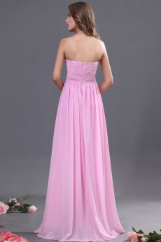 Chiffon Sweetheart Floor Length A-line Dress with Hand-made Flower